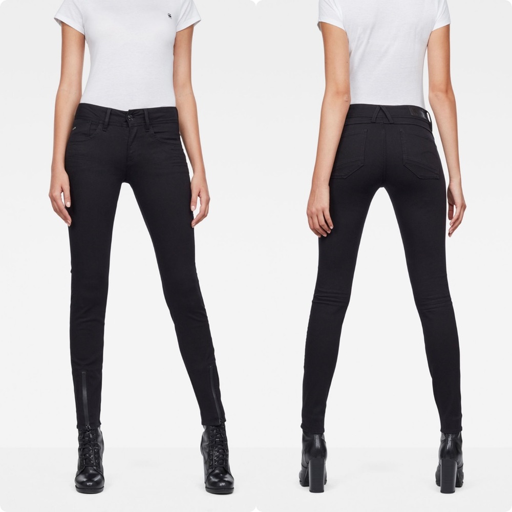 G-Star Raw Denim Lynn Lunar Mid-Waist Skinny Jeans